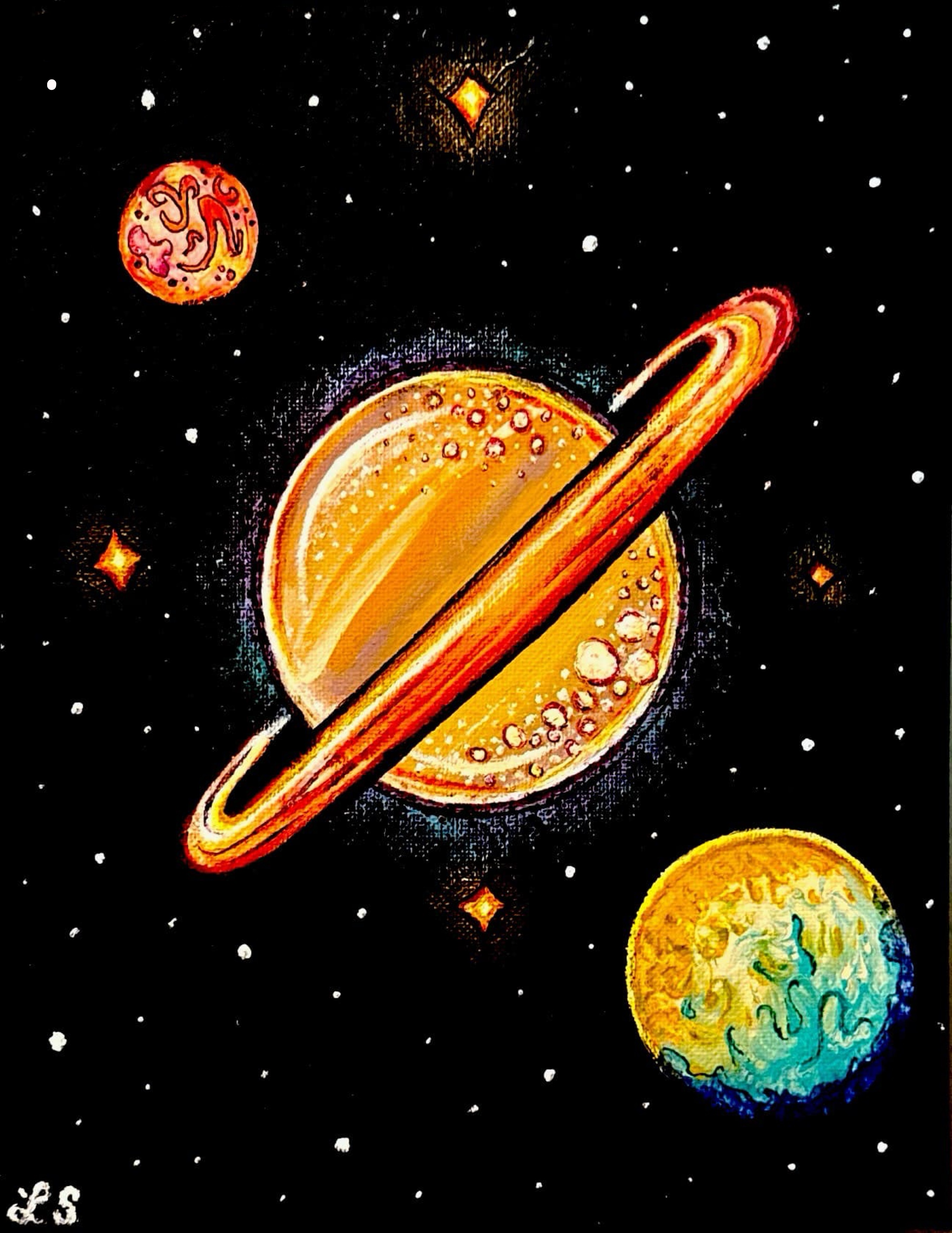 Painting of planets in alignment